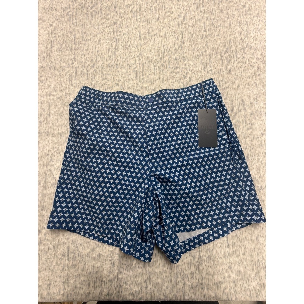 VRST Mens Resort Short 6in Print Deep Denim Blue‎ Floral Relaxed Fit VRST Medium